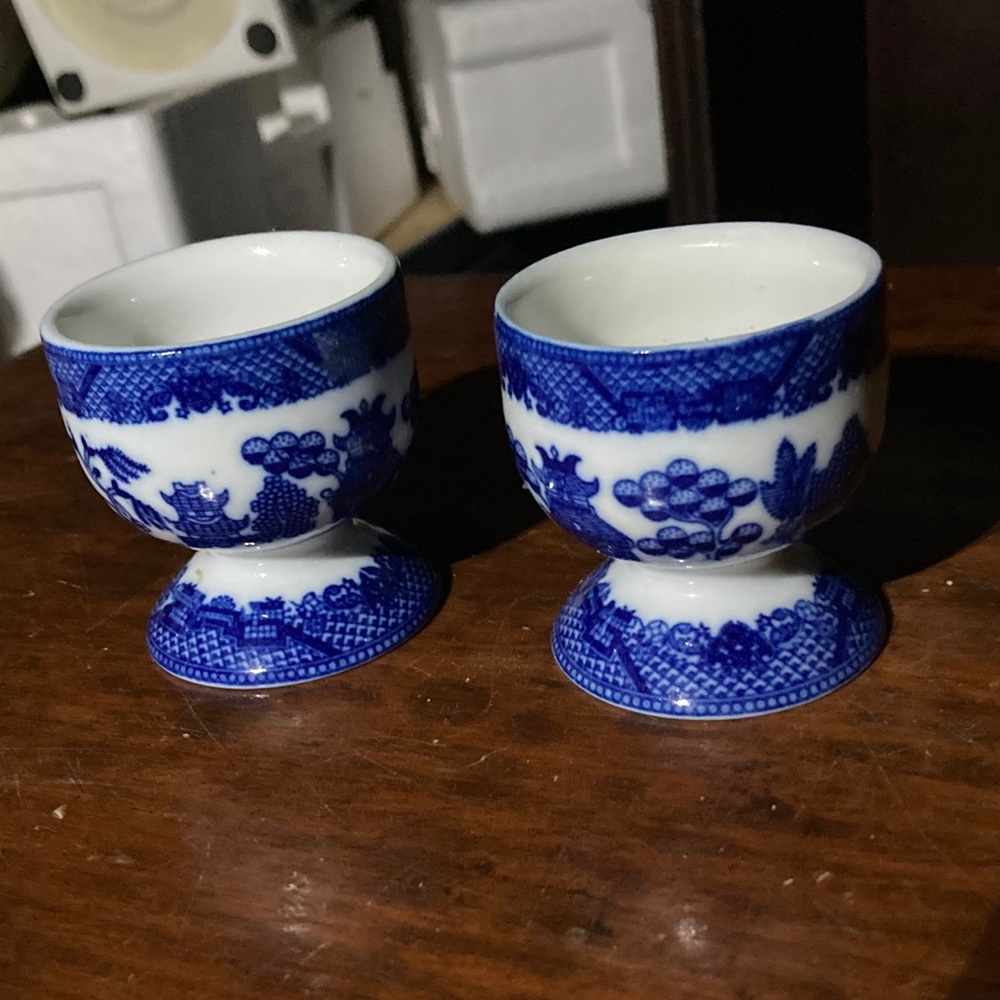 Japanese Blue and White Egg Cups - Picture 3 of 5